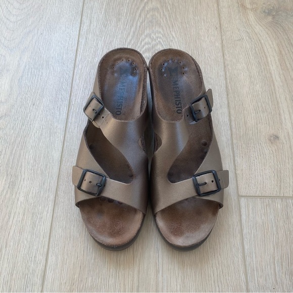 Mephisto Elka Brown Leather Wedge Sandal - Picture 5 of 7